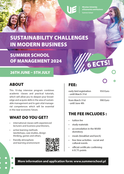 Summer school of management 2024 poster